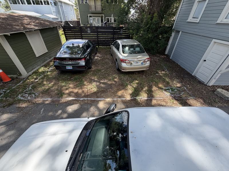 Driveway and carport cleaned for a new install.